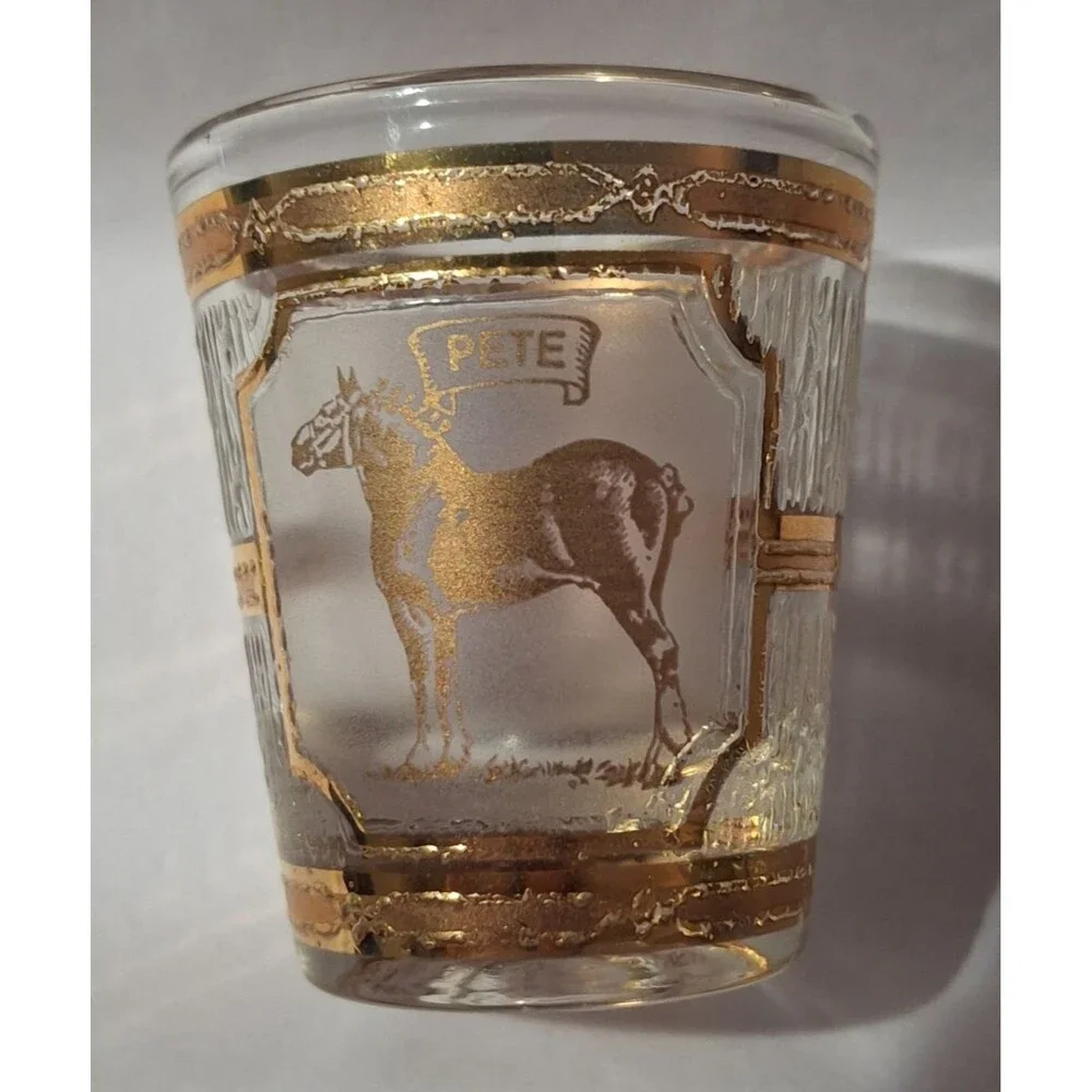 Culver 22K Gold Shot Glass Pete Draft Horse USA Gentle Giants Phoenix Zoo AZ